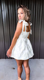 Lavish Cream White Mini Dress