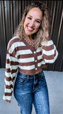 Striped Crop Cardigan