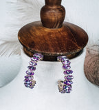 Lilac Crystal Hoop Earrings