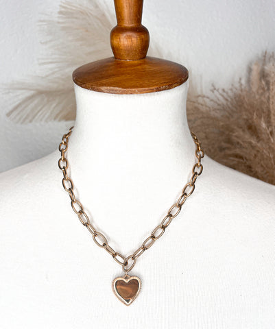 Gold Heart Chain Necklace
