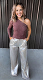 Metallic Trouser Pants