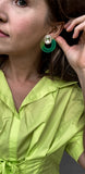 Neon Lime Gem Earrings