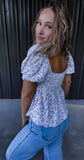 Lavender Floral & Lace Top