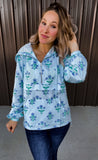 Blue Floral Windbreaker