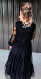 Black Sheer Midi Dress