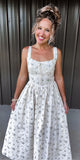 Floral & Twig Midi Dress