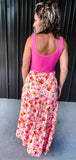 Pink Floral Maxi Skirt