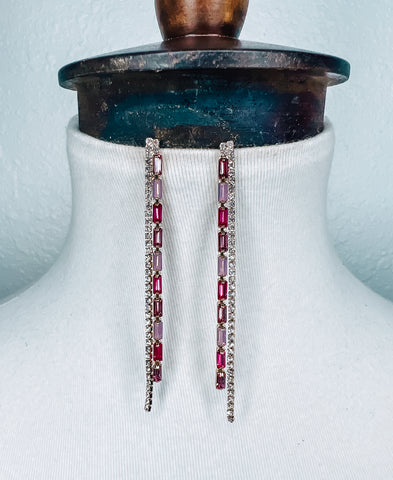 Shades of Pink Diamond Earrings