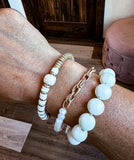 White Tones Bracelet Stack