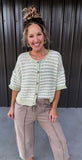 Sage & Ivory Striped Button Down