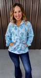 Blue Floral Windbreaker