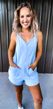 (Final Sale) Vintage Ocean Blue Romper