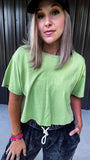 Vintage Green Crop Tee