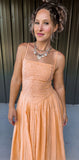 Apricot Orange Midi Dress