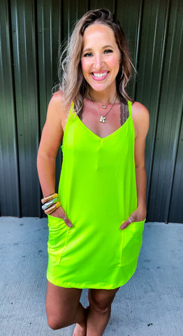 Lime Active Romper Dress The Broken Levee Boutique Lime Active Romper Dress The Broken Levee Boutique