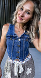 Denim Button Down Vest