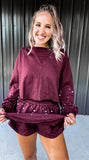 Maroon Pearl Skort Set