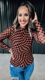 Black & Brown Checkered Top