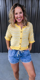 Yellow & Ivory Striped Button Down