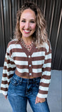 Striped Crop Cardigan