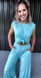 Aqua Mint Lounge Jumpsuit