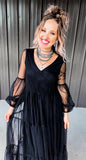 Black Sheer Midi Dress