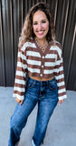 Striped Crop Cardigan