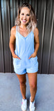 (Final Sale) Vintage Ocean Blue Romper