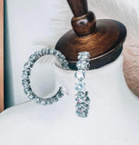 Poppin Silver Crystal Hoop Earrings