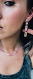 Pink Gem Dangle Earrings