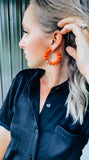 Orange & Gold Hoop Earrings