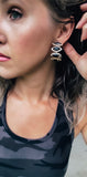 Black & Rhinestone Hoop Earrings