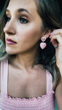 Light Pink Heart Earrings