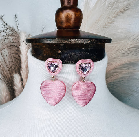 Light Pink Heart Earrings