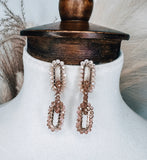 Neutral Chainlink Beaded Earrings