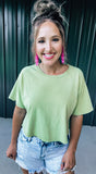 Vintage Green Crop Tee