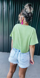 Vintage Green Crop Tee