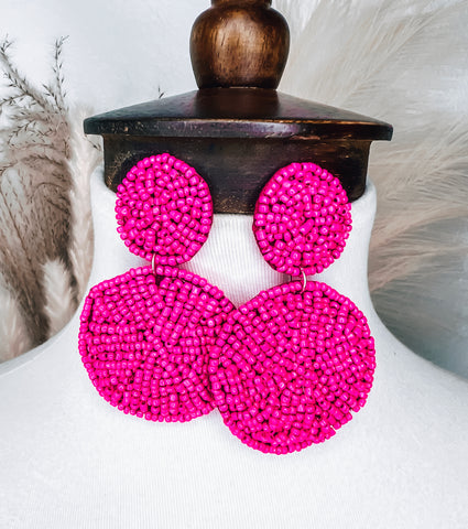 Pink Polka Earrings