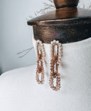 Neutral Chainlink Beaded Earrings