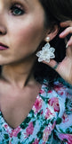 Vintage Doily Flower Earrings