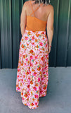 Pink Floral Maxi Skirt