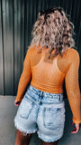 Orange Crochet Bodysuit