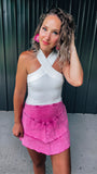 Pink Denim Skirt