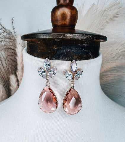 Crystal Peach Earrings