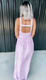 Soft Pink Embroidered Maxi Dress