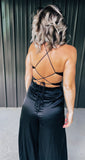 Black Satin Jumpsuit