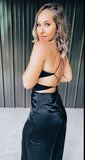 Black Satin Jumpsuit