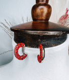 Red Rhinestone Crystal Hoop Earrings