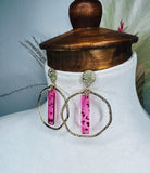 Pink & Gold Dangle Earrings