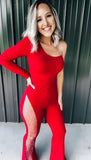 Red Rhinestone Jumpsuit